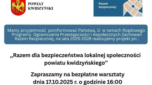 Na zdjęciu znajdują się informacje o wydarzeniu oraz loga.