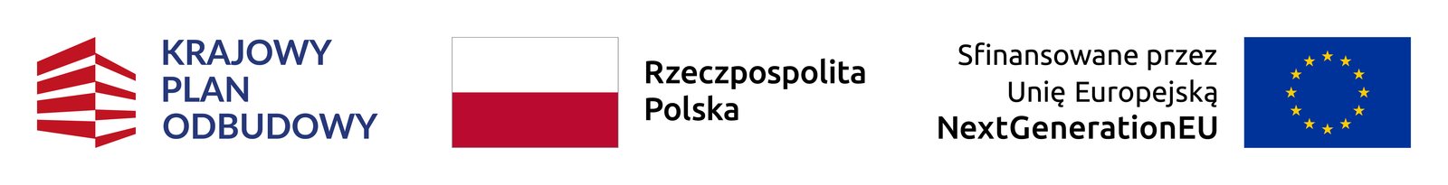 Loga Krajowy Pland odbudowy Flaga Rzeczpospolitej oraz Flaga Uni Europejskiej