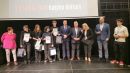 Na scenie laureaci Kwidzyńskich Debat Oksfordzkich, przedstawiciele władz samorządowych, oraz prowadzący.