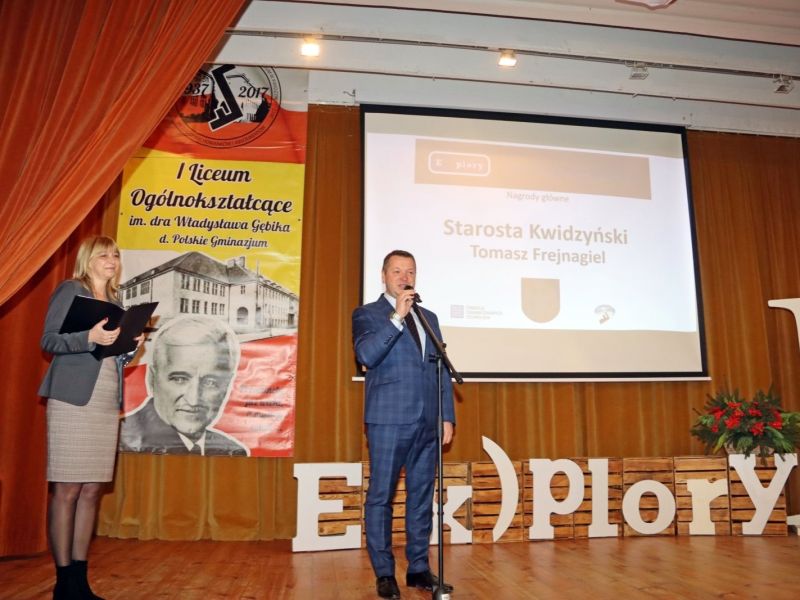Tomasz Frejnagiel, Starosta Kwidzyński, wygłasza przemówienie do zgromadzonych gości i uczestników konkursu.